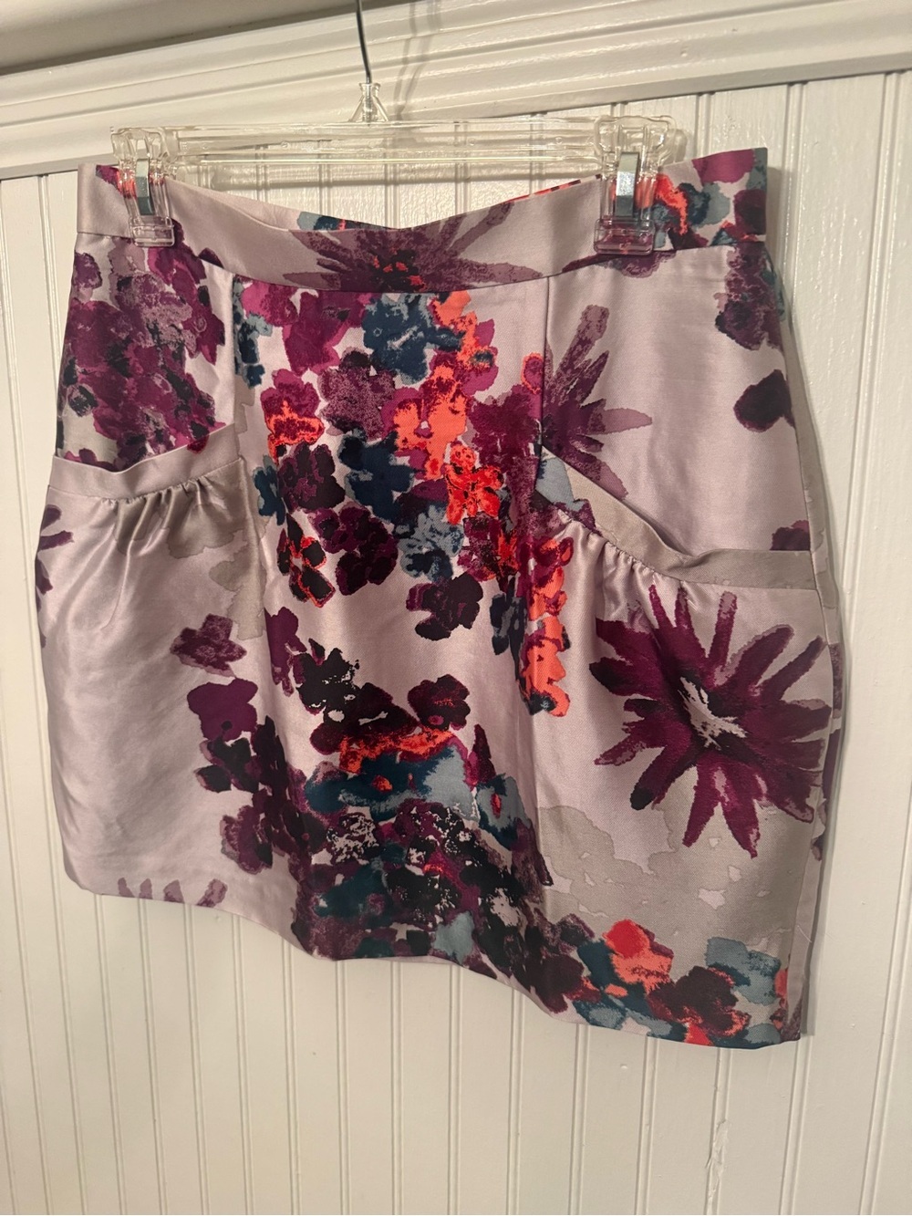 Tibi Silk Blend Floral Mini Skirt 8
